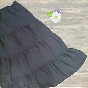 Miss Tina Tiered Half Sheer Maxi Skirt